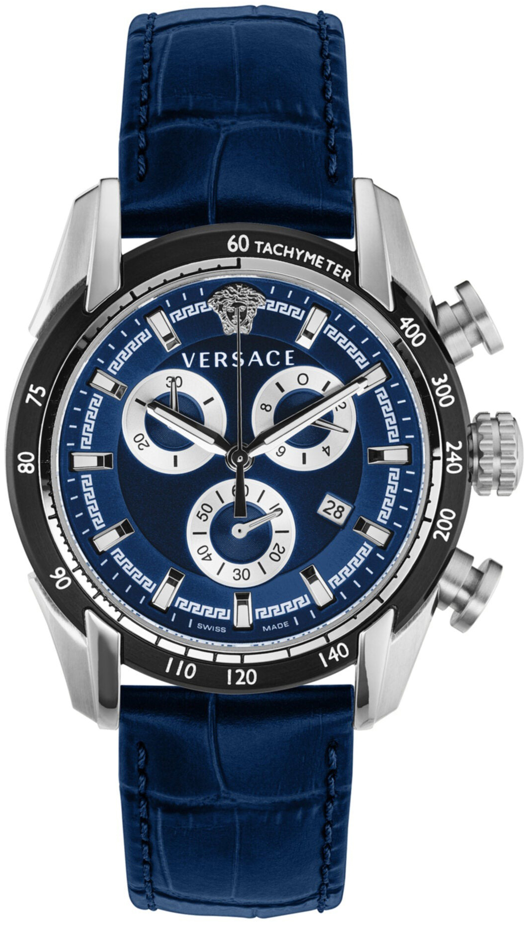 Versace Herreklokke VE2I00721 V Ray Blå/Lær Ø44 mm
