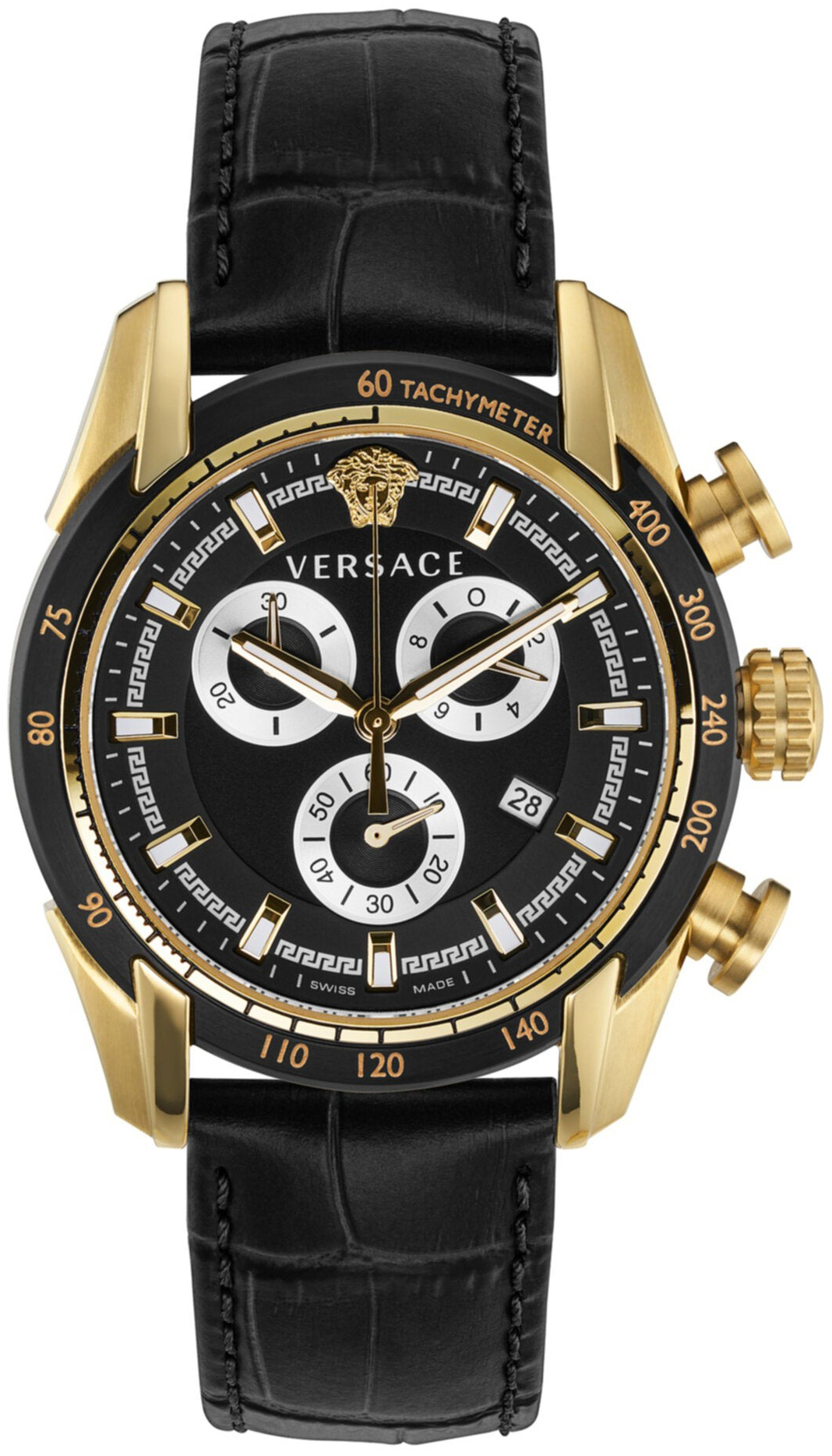 Versace Herreklokke VE2I00921 V Ray Sort/Lær Ø44 mm