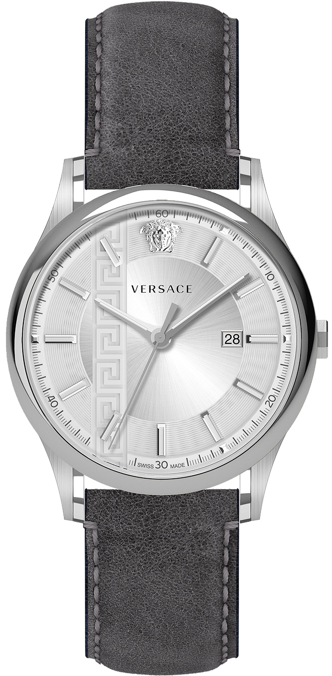 Versace Herreklokke VE4A00120 Aiakos Sølvfarget/Lær Ø44 mm