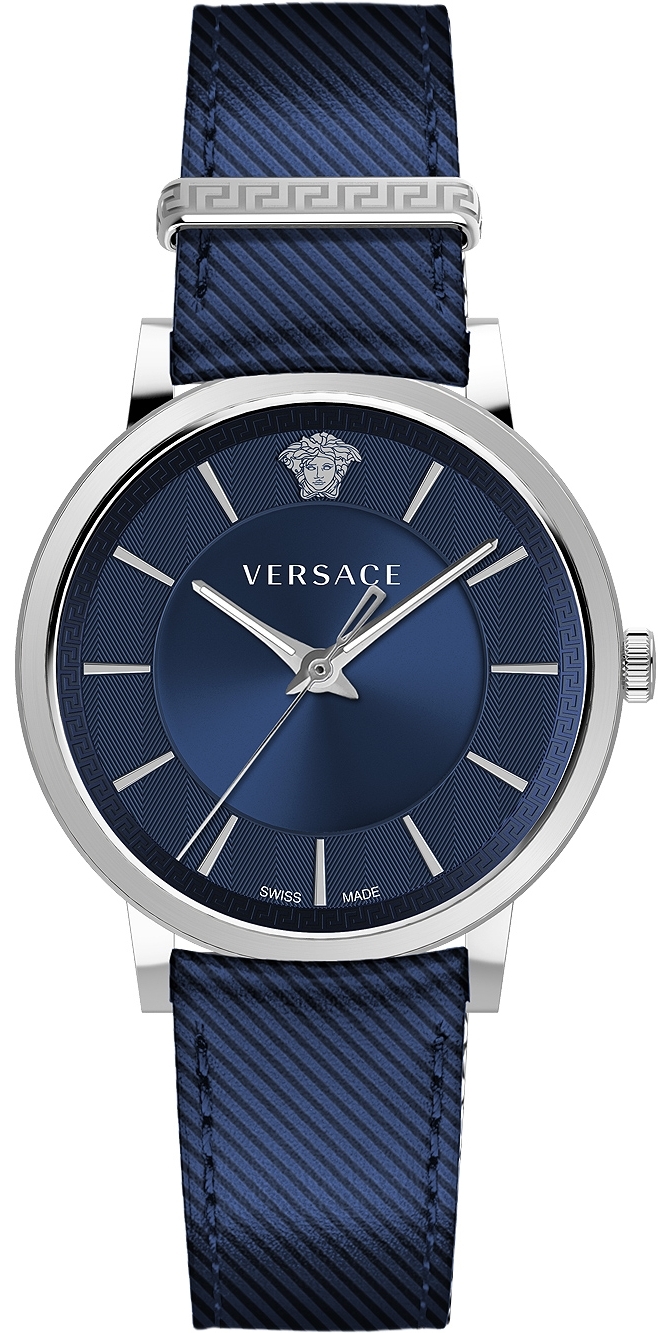 Versace Herreklokke VE5A00120 V Circle Blå/Lær Ø42 mm