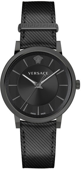 Versace Herreklokke VE5A00220 V Circle Sort/Lær Ø43 mm