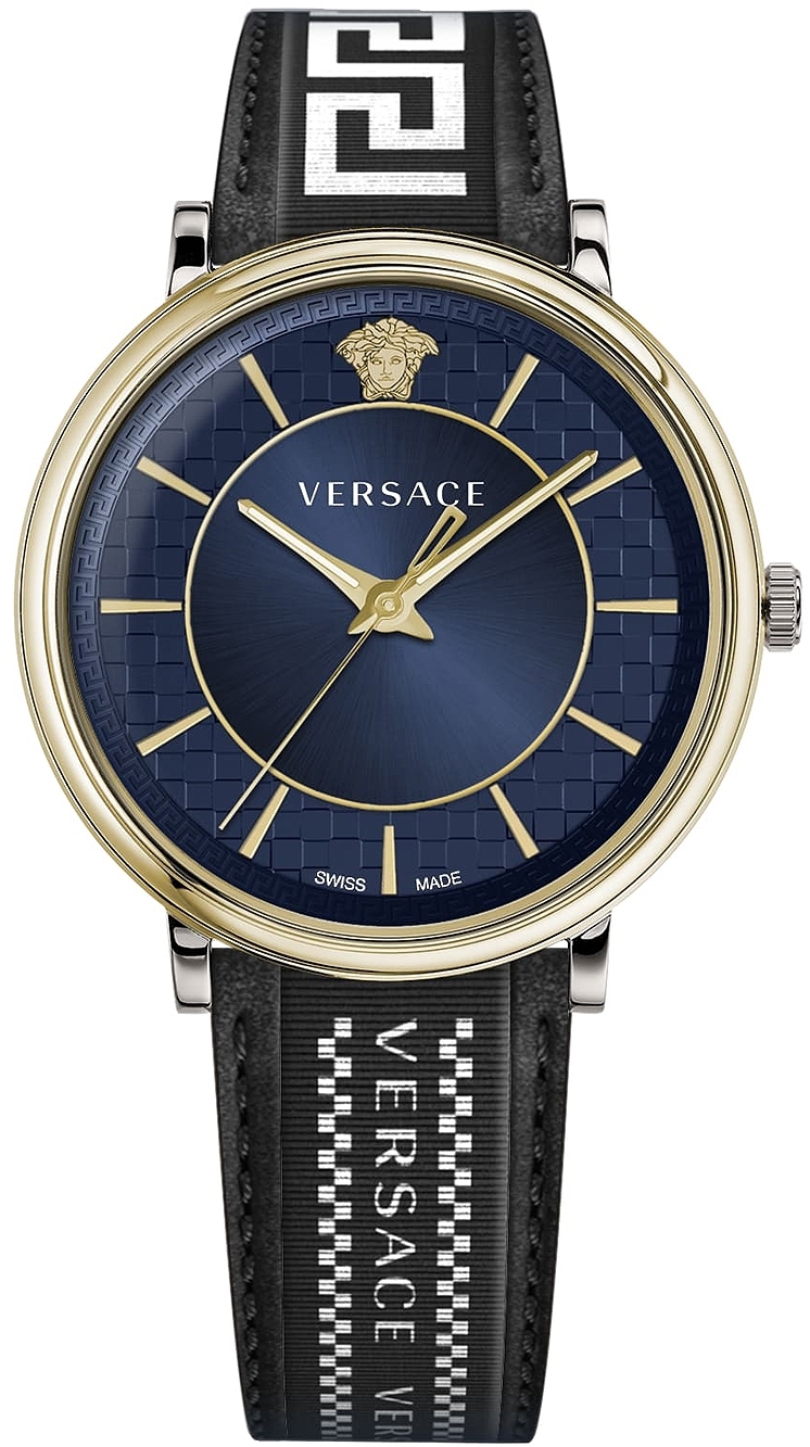 Versace Herreklokke VE5A01821 V Circle Blå/Lær Ø42 mm