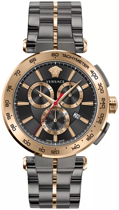 Versace Herreklokke VE6CA0723 Aion Grå/Rose-gulltonet stål Ø45 mm