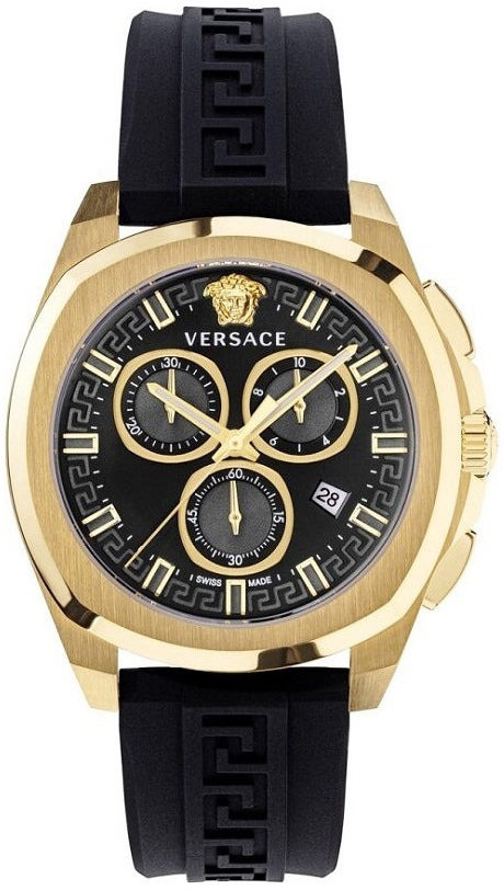 Versace Herreklokke VE7CA0423 Chrono Sort/Gummi