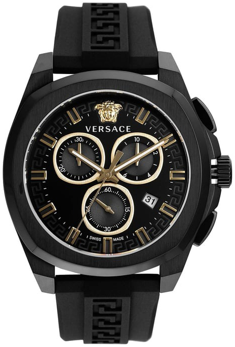 Versace Herreklokke VE7CA0523 Chrono Sort/Gummi