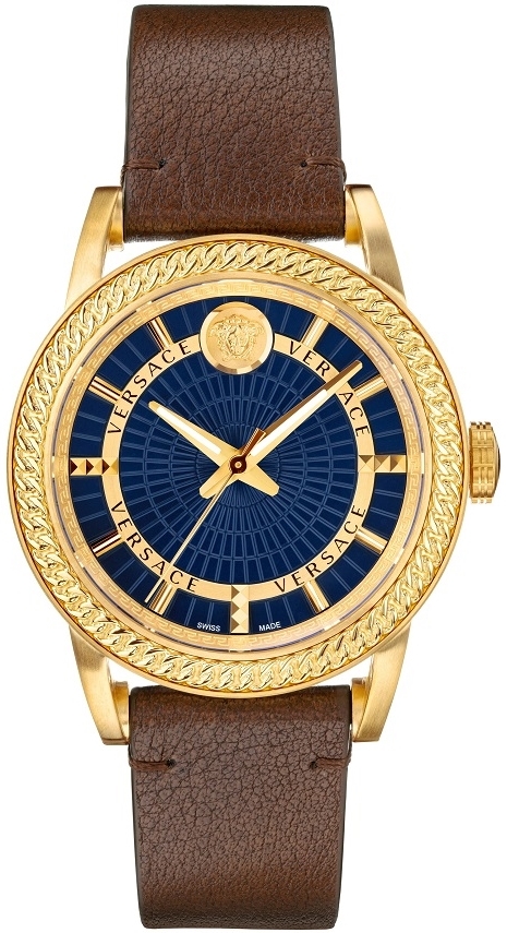 Versace Herreklokke VEPO00220 Blå/Lær Ø42 mm