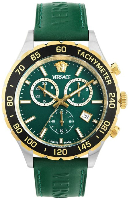 Versace Herreklokke VEQCA0224 Hellenyium Grønn/Lær Ø43 mm