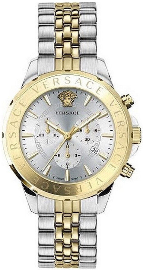 Versace Herreklokke VEV601623 Signature Sølvfarget/Gulltonet stål