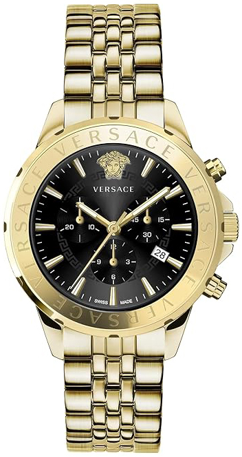 Versace Herreklokke VEV602123 Signature Sort/Gulltonet stål Ø44 mm