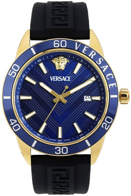 Versace Herreklokke VEYCA0224 Greca Blå/Gummi Ø43 mm