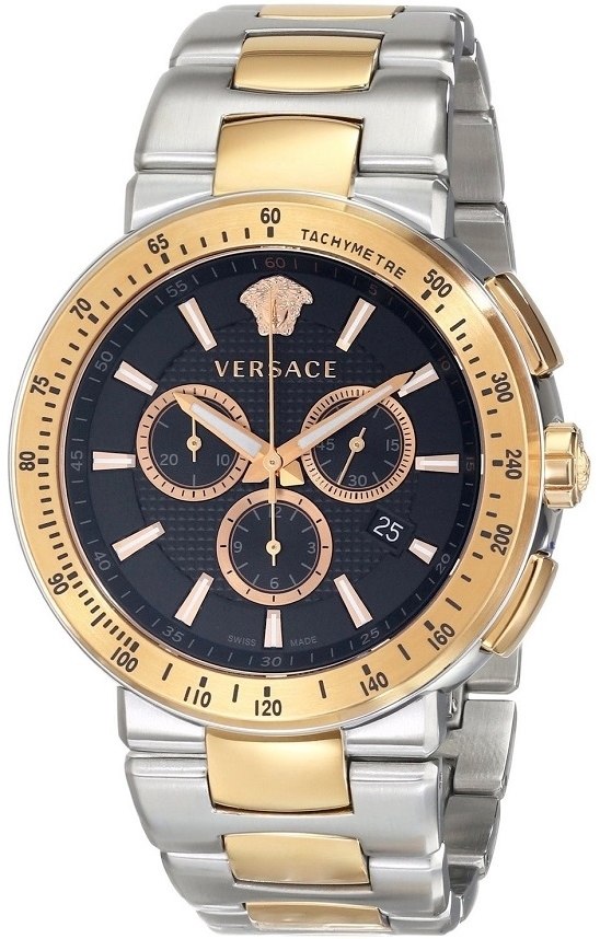 Versace Herreklokke VFG100014 Mystique Chrono Sort/Stål Ø45 mm