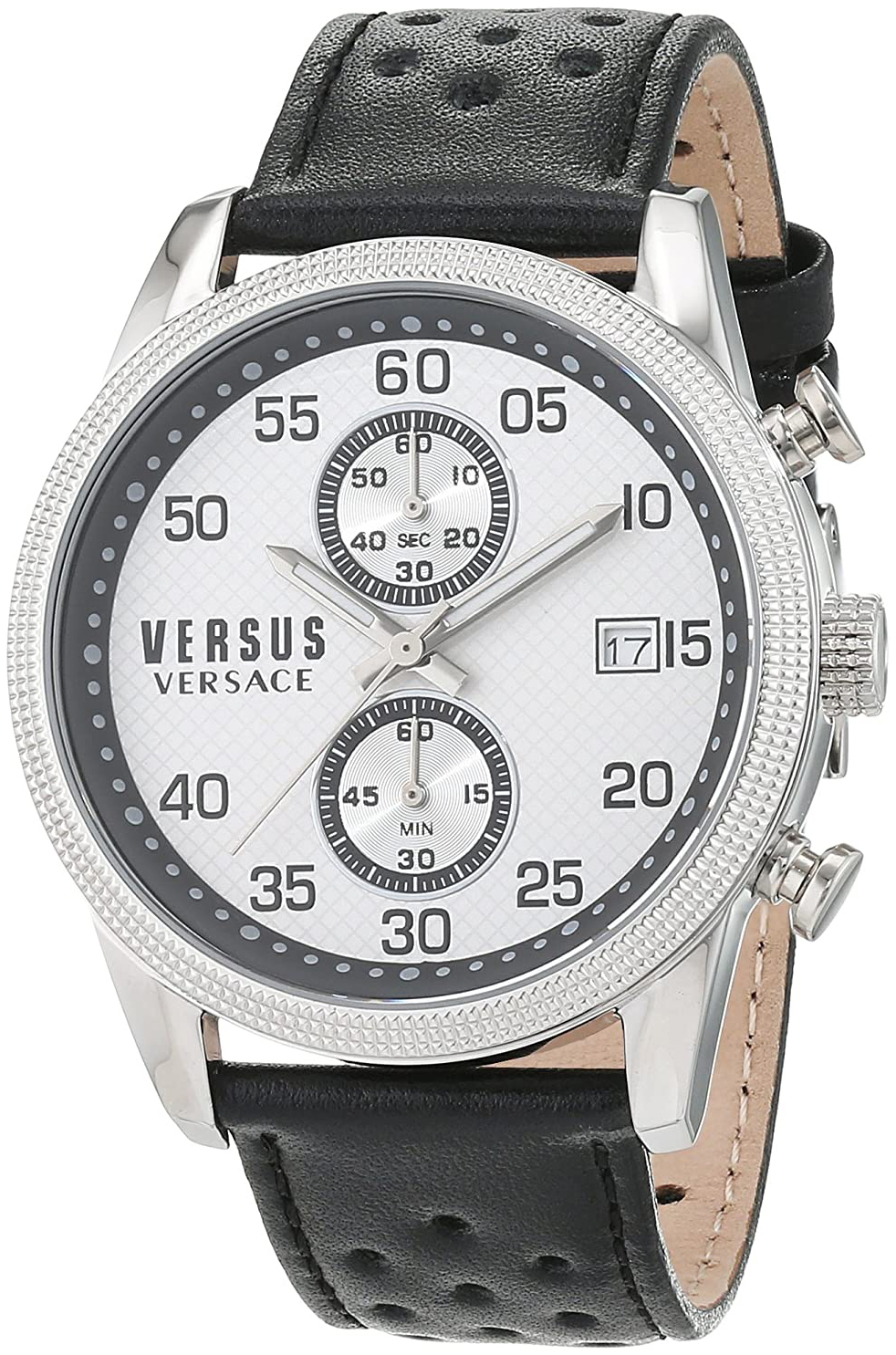 Versus by Versace Herreklokke S66060016 Sølvfarget/Lær Ø44 mm