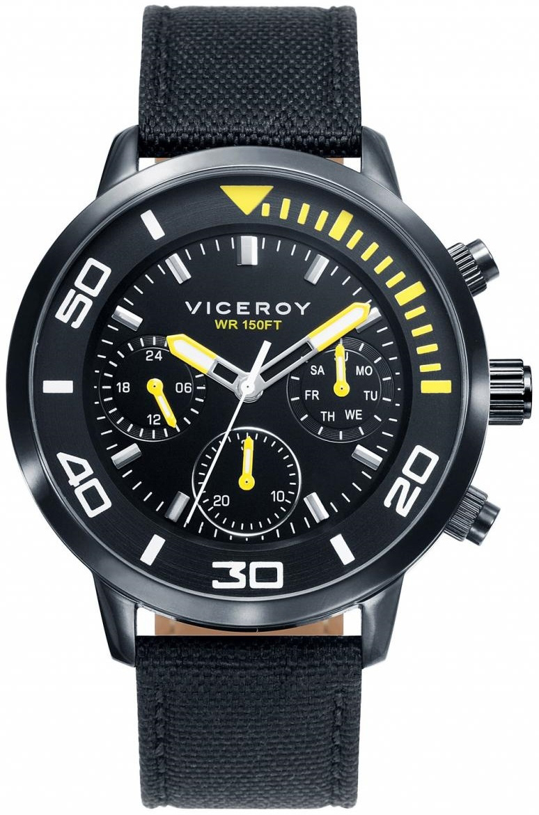 Viceroy Herreklokke 471027-57 Classic Sort/Tekstil Ø43 mm