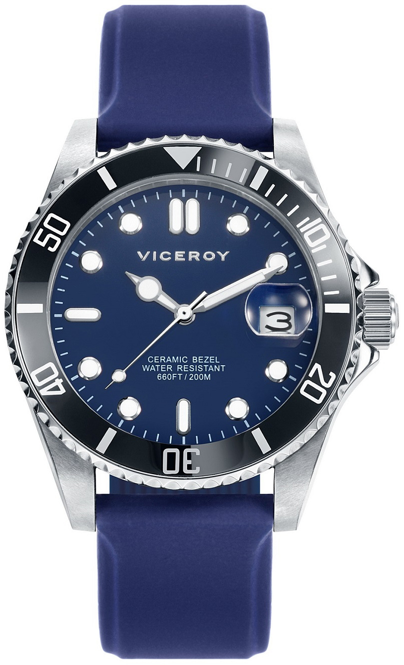 Viceroy Herreklokke 471031-39 Classic Blå/Gummi Ø40 mm