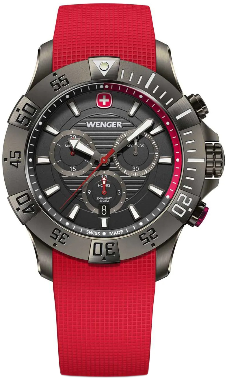 Wenger Herreklokke 01.0643.128 Seaforce Grå/Gummi Ø43 mm
