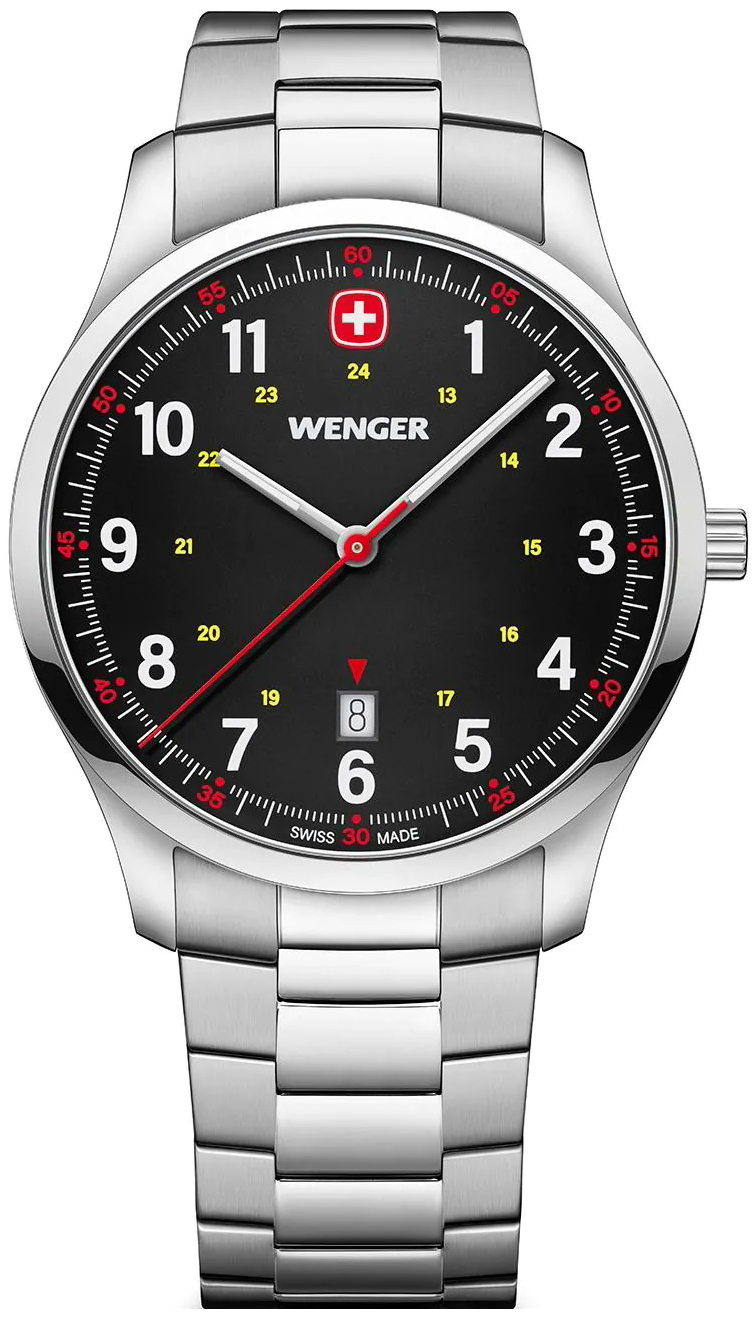Wenger Herreklokke 01.1441.131 City Sort/Stål Ø42 mm