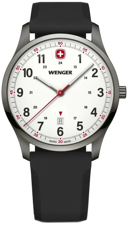 Wenger Herreklokke 01.1441.132 City Hvit/Gummi Ø42 mm