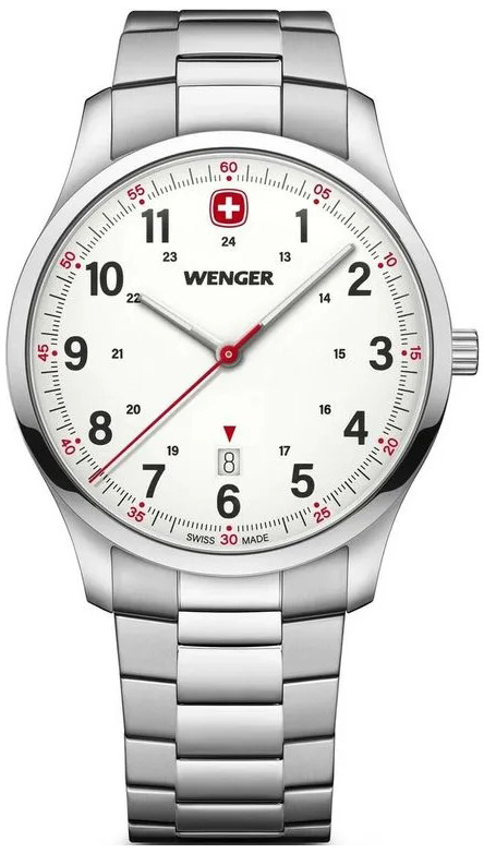 Wenger Herreklokke 01.1441.133 City Hvit/Stål Ø42 mm