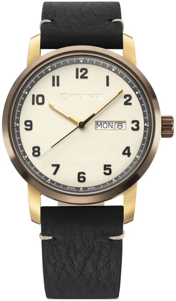 Wenger Herreklokke 01.1541.124 Beige/Lær Ø42 mm
