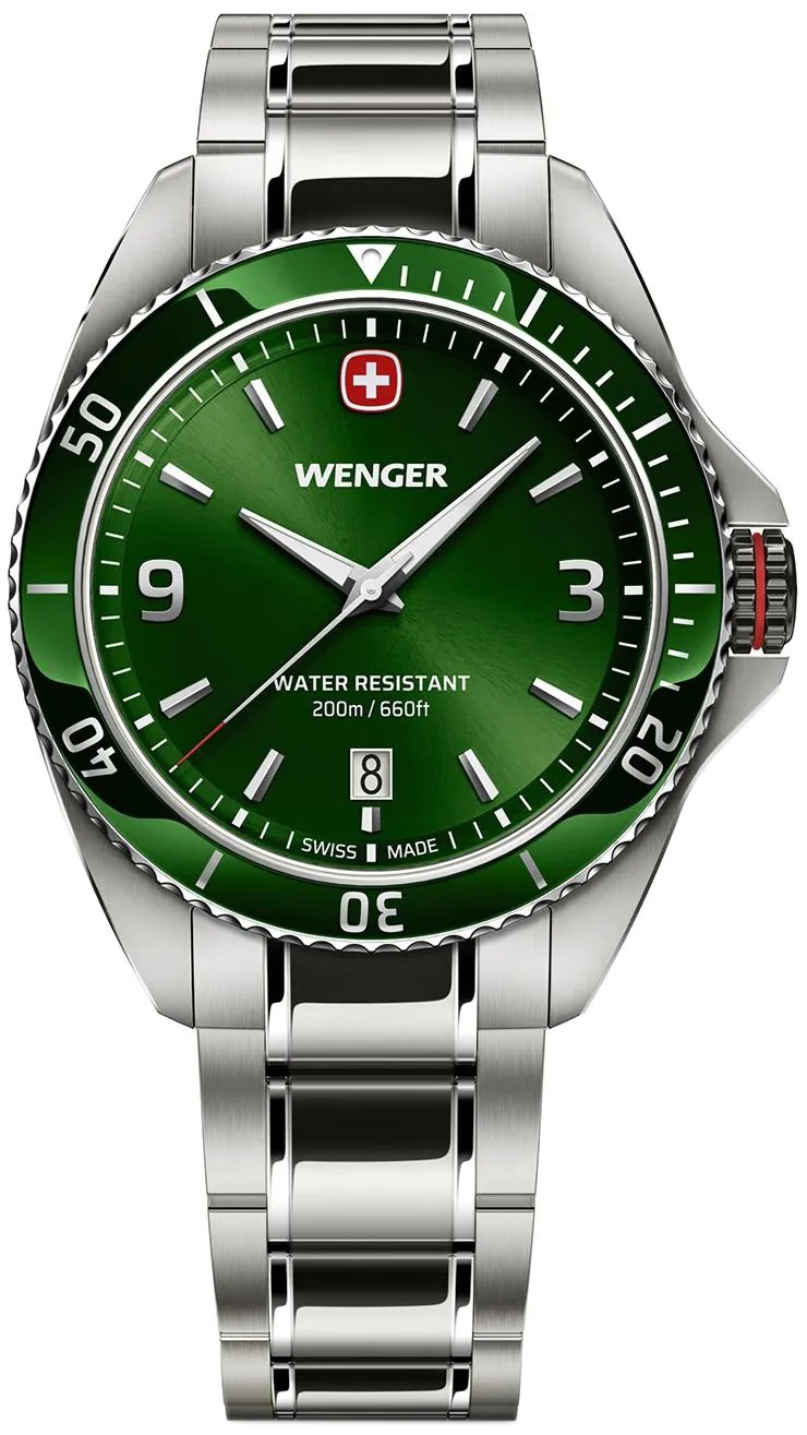 Wenger Herreklokke 01.2031.102 Executive Grønn/Stål Ø40 mm
