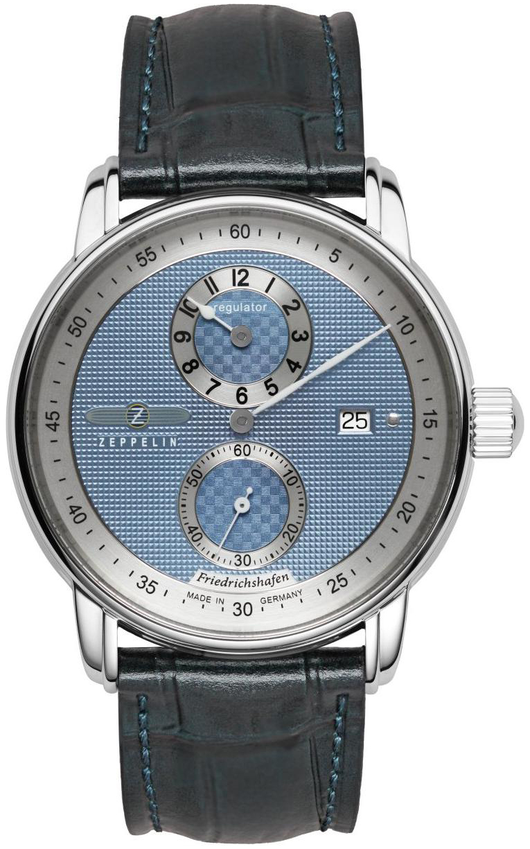 Zeppelin Herreklokke 85223 Friedrichshafen Blå/Lær Ø42 mm