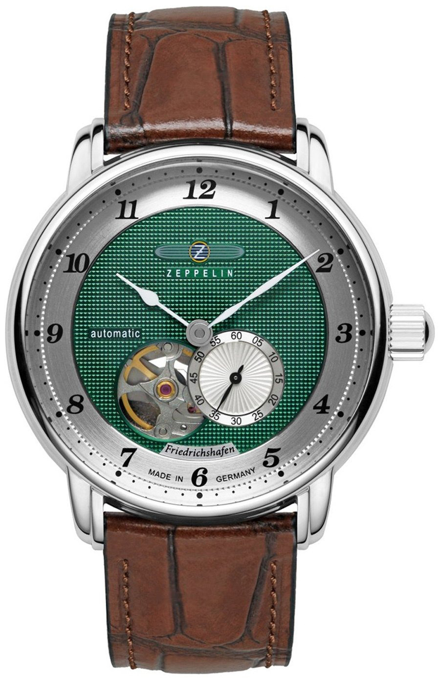 Zeppelin Herreklokke 85662 Friedrichshafen Grønn/Lær Ø40 mm