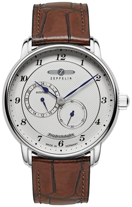 Zeppelin Herreklokke 8568-1 Friedrichshafen Hvit/Lær Ø40 mm