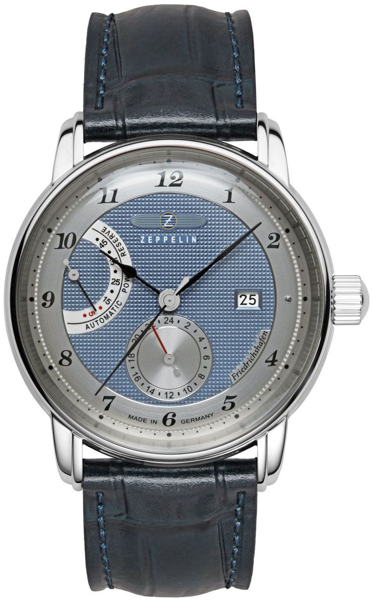 Zeppelin Herreklokke 85903 Friedrichshafen Blå/Lær Ø42 mm