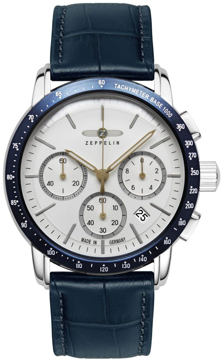 Zeppelin Herreklokke 88781 New York Hvit/Lær Ø42 mm