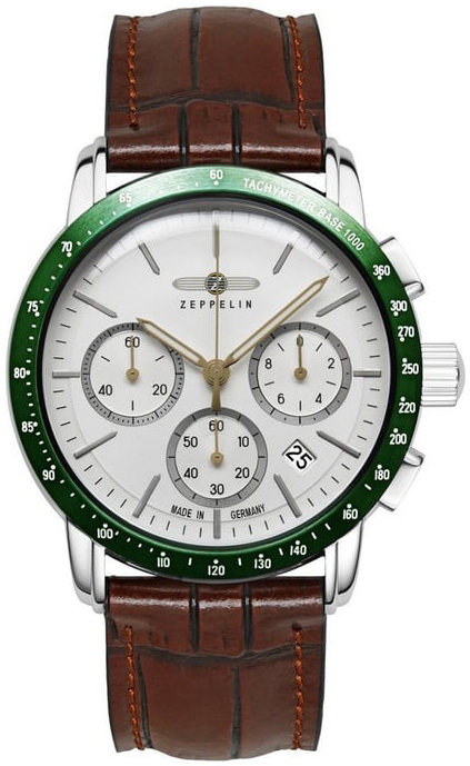 Zeppelin Herreklokke 88784 New York Hvit/Lær Ø42 mm