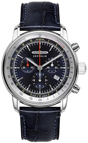 Zeppelin Herreklokke 88883 Lz 14 Marine Blå/Lær Ø42 mm