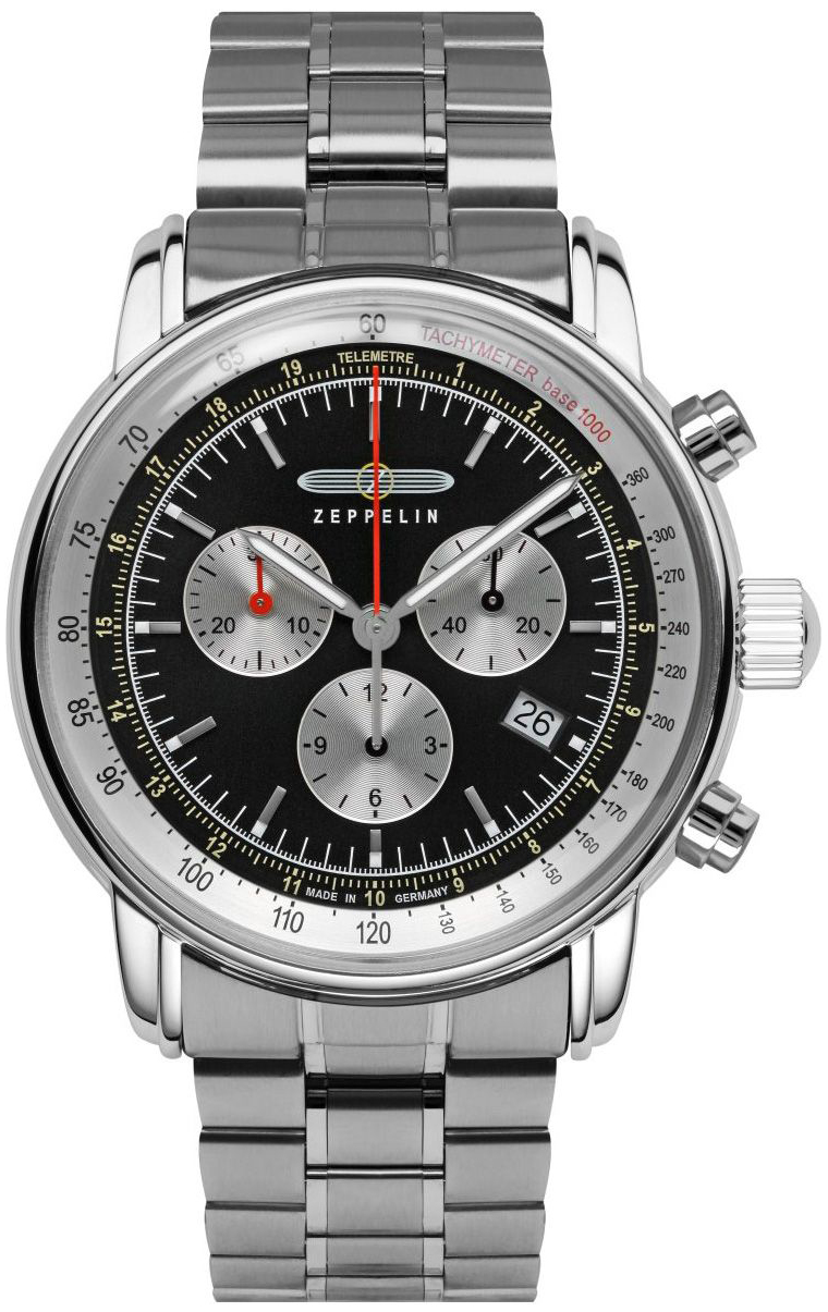 Zeppelin Herreklokke 8888MB2 Lz 14 Marine Sort/Stål Ø42 mm